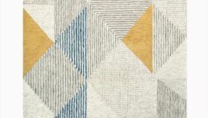 Blue Yellow Gray Rug Companyc Griffin Geometric Handmade Tufted Wool Blue/gray/yellow …