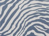 Blue Zebra Print Rug byzantine Zebra Bluestone White