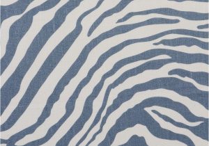 Blue Zebra Print Rug byzantine Zebra Bluestone White