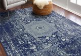 Bodell Dark Blue area Rug Riggs Distressed Dark Blue area Rug