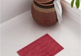 Brick Red Bathroom Rugs Spaces Swift Dry Brick Red Self Striped Rectangular Bath Rug