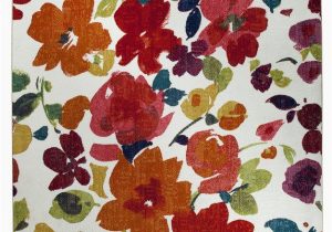 Bright Colored Floral area Rugs Barham Floral F White Red orange area Rug