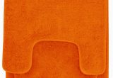 Bright orange Bath Rugs Hailey 3 Piece Bathroom Rug Set Bath Mat Contour Rug toilet Seat Lid Cover orange