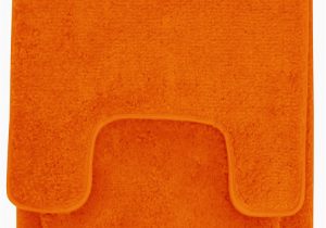 Bright orange Bath Rugs Hailey 3 Piece Bathroom Rug Set Bath Mat Contour Rug toilet Seat Lid Cover orange