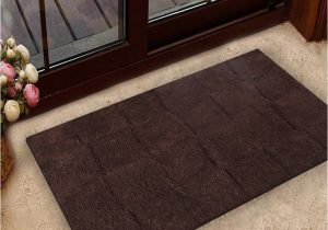 Brown and Beige Bathroom Rugs Dark Choco Brown Tiles Pattern Bath Rug