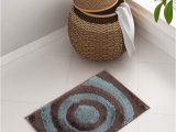 Brown and Blue Bathroom Rugs Spaces Brown & Blue Circular Patterned Bath Rug