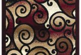 Brown and Maroon area Rugs Princess Collection Geometric Swirl Abstract area Rug 806 Burgundy & Black – Beverly Rug