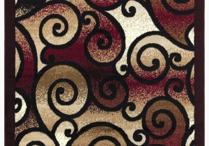 Brown and Maroon area Rugs Princess Collection Geometric Swirl Abstract area Rug 806 Burgundy & Black – Beverly Rug
