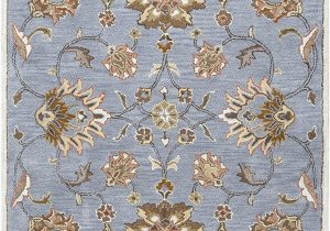 Brown Blue Tan area Rug Rizzy Home Valintino Collection Wool area Rug 8 X 10 Blue Brown Tan Blue Rust Lt Gray Floral