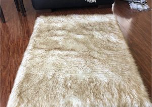 Brown Faux Fur area Rug Lambzy Faux Sheepskin Super soft Hypoallergenic Square area Rug Plush Fur Luxury Shaggy Silky Plush Carpet for Bedrooms Rugs Living Room Kids Rooms