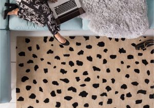 Bryan Hand Tufted Wool Beige Black area Rug Spotted Large Wool area Rugs Tan and Black Dalmatian Print High …