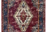 Burgundy and Blue area Rugs Avianna Persian Inspired Medallion Maroon Blue Brown area Rug