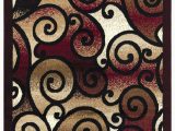 Burgundy and Blue area Rugs Princess Collection Geometric Swirl Abstract area Rug 806 Burgundy & Black – Beverly Rug