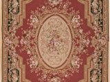 Burgundy and White area Rugs Aubusson oriental Handwoven Wool Burgundy area Rug