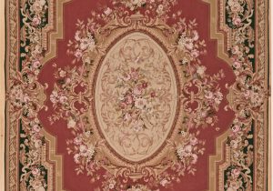 Burgundy and White area Rugs Aubusson oriental Handwoven Wool Burgundy area Rug