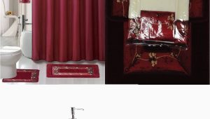 Burgundy Bathroom Rug Set 22 Piece Bath Accessory Set Burgundy Red Bath Rug Set Shower Curtain & Accessories