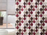 Burgundy Color Bath Rugs 3 Piece Bath Rug Set W Shower Curtain and Matching Rings