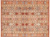 Burnt orange 5×7 area Rug E Of A Kind Cercis Hand Knotted 2010s Turkoman Burnt orange 8 11" X 11 9" Wool area Rug