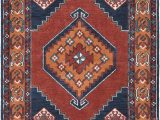 Burnt orange 5×7 area Rug Robbins Dark Blue Burnt orange area Rug