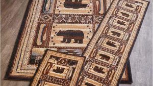 Cabin area Rugs for Sale Lodge Rugs Accent Runner area Rug Bear Deer Moose Fish Canoe Cabin Decor