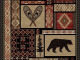 Cabin area Rugs for Sale Rustic Lodge Bear Moose Deer Panel 5×8 Red area Rug 5 3"x7 7" 6913