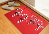 Candy Cane Bath Rug Christmas Candy Cane Pattern Water Absorption Floor Rug