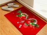 Candy Cane Bath Rug Christmas Candy Cane Printed Decorative Floor Mat