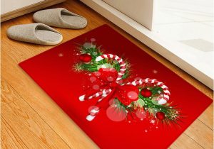 Candy Cane Bath Rug Christmas Candy Cane Printed Decorative Floor Mat