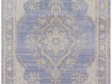 Carina Synthetic Rug Porcelain Blue Periwinkle Lavender Blue Shabby Chic Rug