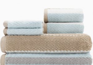 Caro Home Bath Rugs Caro Home Addison Brown 6 Piece Bath towel Set 2 Bath towels 2 Hand towels 2 Face towels Bed Cotton Premium Quality Multi Pattern Color