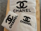 Chanel Bathroom Rug Set Chanel Inspired Embroidered Bath towel Set Bath towel