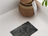 Charcoal Gray Bathroom Rugs Spaces Elan Charcoal Grey Cotton Rectangular Bath Rug