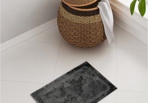 Charcoal Gray Bathroom Rugs Spaces Elan Charcoal Grey Cotton Rectangular Bath Rug