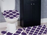 Cheap 3 Piece Bathroom Rug Sets Wpm 3 Piece Bath Rug Set Diamond Pattern Bathroom Rug 50cmx80cm Contour Mat 50cmx50cm with Lid Cover Purple