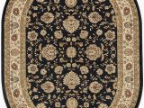 Cheap 7 X 10 area Rugs Raleigh Traditional Floral Black Oval area Rug 7 X 10 Oval