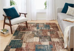 Cheap area Rugs 5 X 7 Mainstays Brown Abstract Tiles area Rug, 5′ X 7′