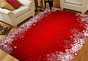 Cheap area Rugs 5 X 7 Red Christmas area Rugs 5×7, Snowflake area Rugs for Living Room Bedroom, Large area Rugs Red Christmas Snowflake Abstract 44034