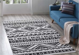 Cheap Black and White area Rugs Modway Haku Geometric Moroccan Tribal 5×8 area Rug In Black and White
