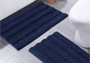 Chenille Bath Rug Target Nicetown Navy Blue Bathroom Rugs, Ultra Thick and soft Texture Chenille Plush Floor Mats Hand-tufted Bath Rug with Non-slip Backing, Microfiber Door …