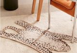 Chenille Lines Bath Rug Collection Tammas Printed Tiger Shaped Chenille Rug