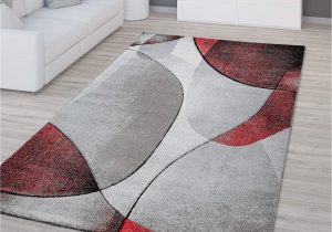 Cherine Modern Gray Red White area Rug Tt Home Living Room Rug 3d Look Short Pile Geometric Design Modern Red Grey Size: 60 X 100 Cm