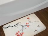 Cherry Red Bathroom Rugs Japanese Cherry Blossom Bath Rug