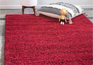 Cherry Red Bathroom Rugs Unique Loom solo solid Shag Collection Modern Plush Cherry Red area Rug 4 0 X 6 0