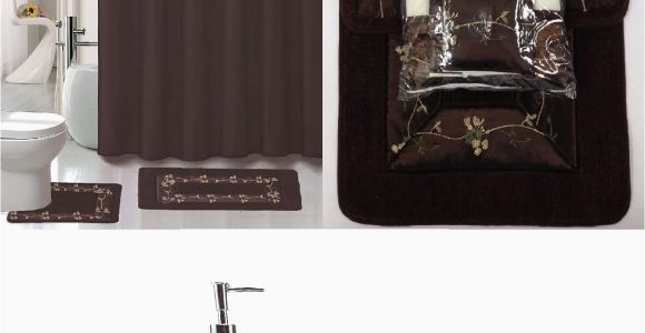 Chocolate Bathroom Rug Sets 22 Piece Bath Accessory Set Beverly Chocolate Brown Bathroom Rug Set Shower Curtain & Accessories