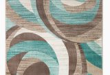 Chocolate Brown and Turquoise area Rugs Gaeta Abstract Teal Brown area Rug