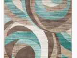 Chocolate Brown and Turquoise area Rugs Gaeta Abstract Teal Brown area Rug