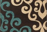Chocolate Brown and Turquoise area Rugs Rug Modern Damask Brown Teal Blue Cream 160x230cm