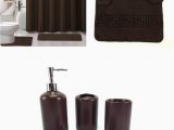 Chocolate Brown Bathroom Rug Set 19 Piece Bath Accessory Set Coffee Brown soft Memory Foam