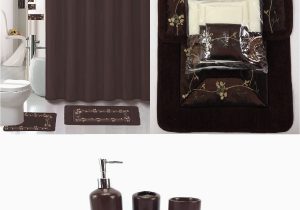 Chocolate Brown Bathroom Rug Set 22 Piece Bath Accessory Set Beverly Chocolate Brown Bathroom Rug Set Shower Curtain & Accessories