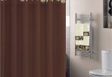 Chocolate Brown Bathroom Rug Set Luxury Home Collection 18 Pc Bath Rug Set Embroidery Non Slip Bathroom Rug Mats and Rug Contour and Shower Curtain and towels and Rings Hooks and
